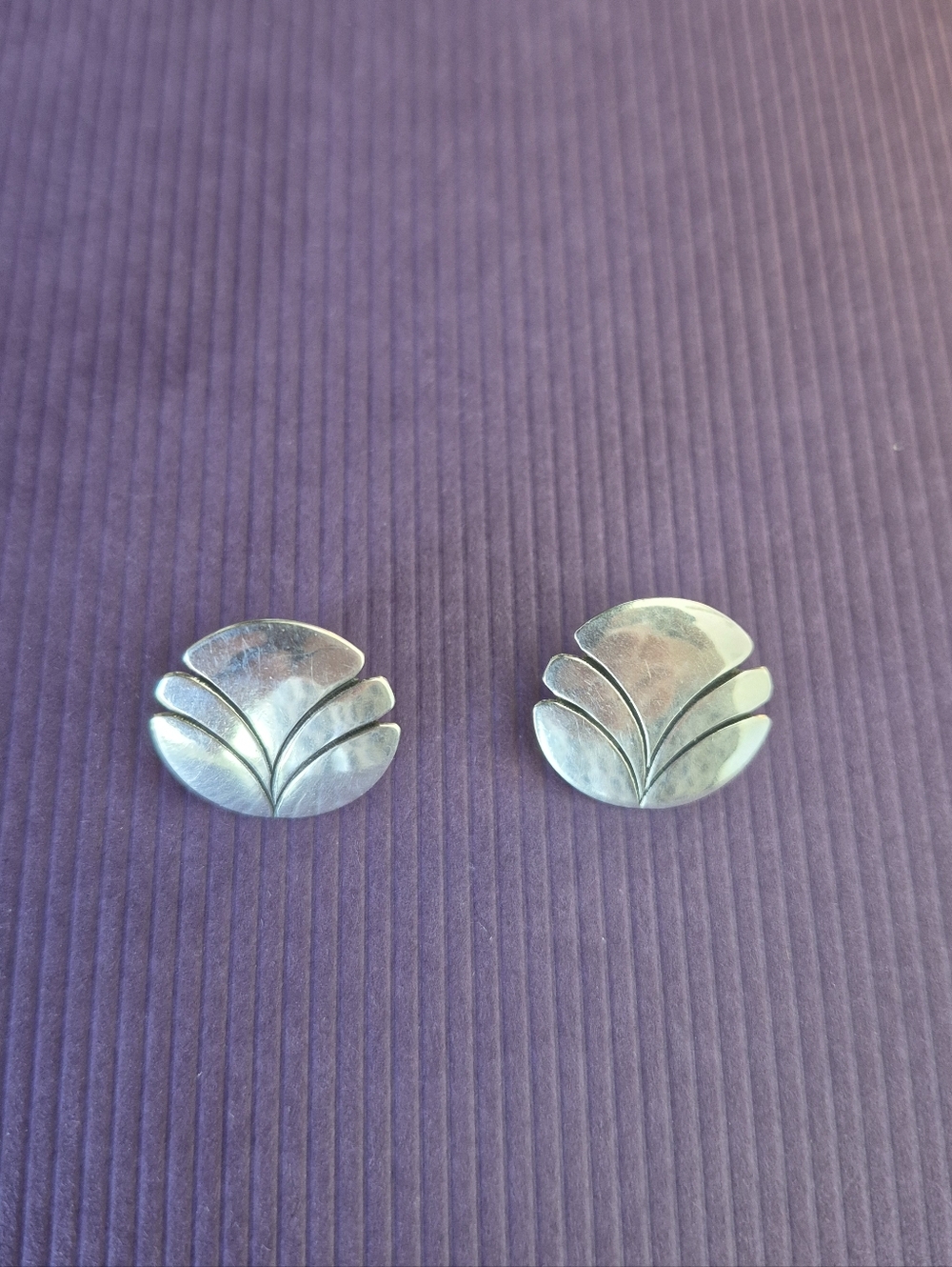 Laurel Burch Silver Floral Petal Stud Earrings - Sterling